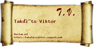 Takáts Viktor névjegykártya